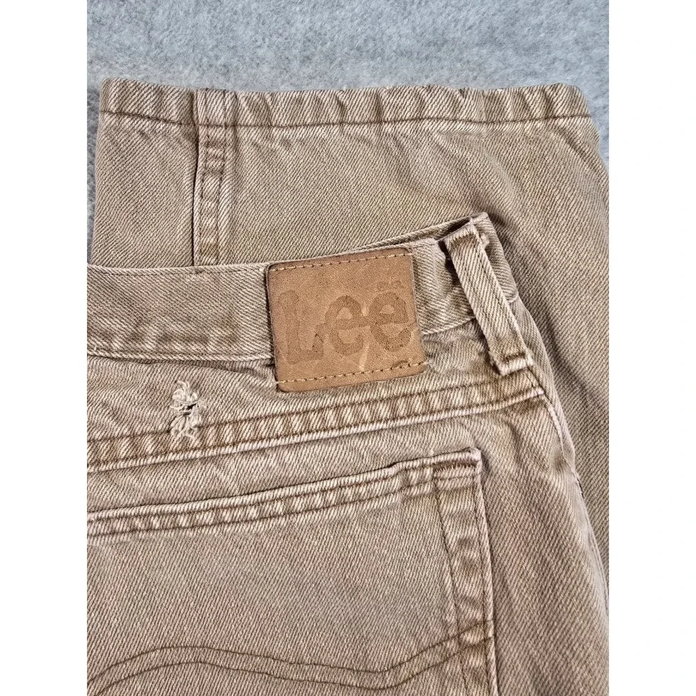 Vintage Lee Mens Tan Brown‎ Denim Jeans 40x32 Straight Leg 100% Cotton